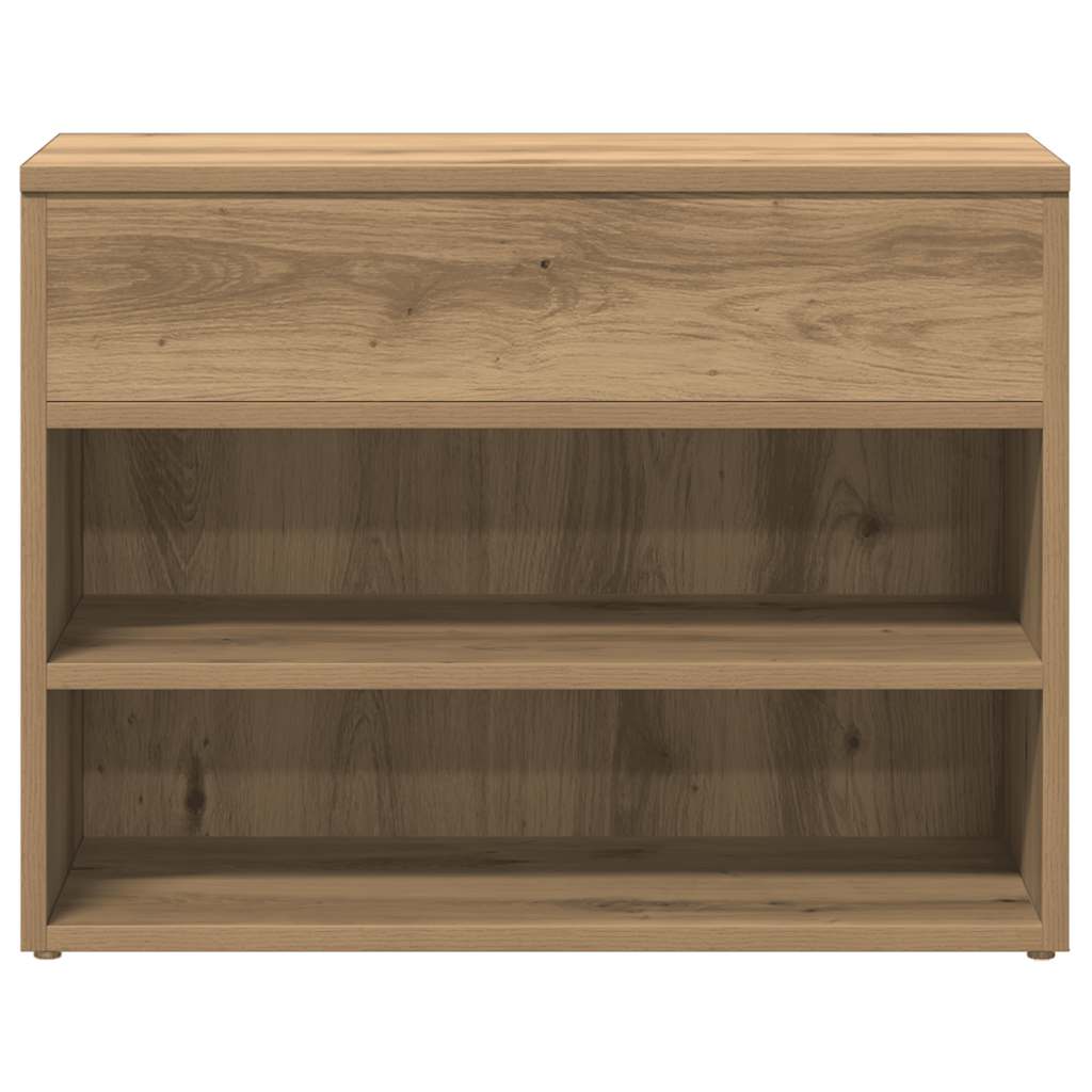 Banc à chaussures chêne artisanal 60x30x45 cm bois d'ingénierie - XIOS