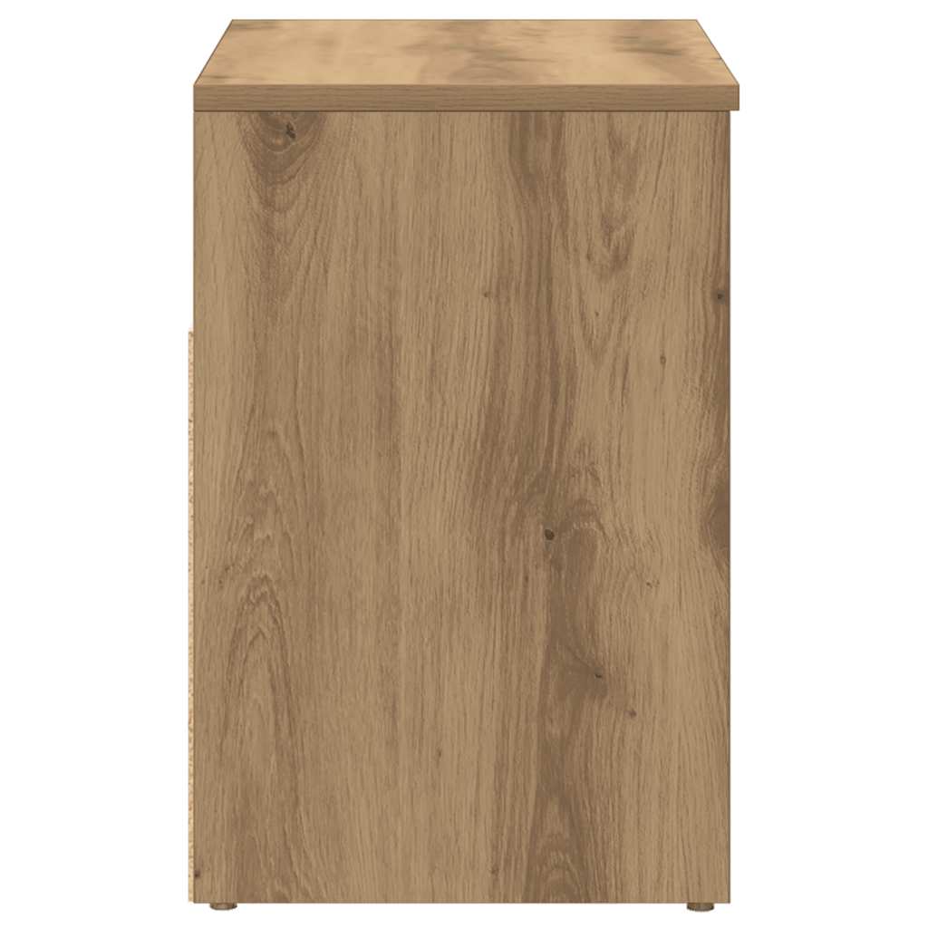 Banc à chaussures chêne artisanal 60x30x45 cm bois d'ingénierie - XIOS