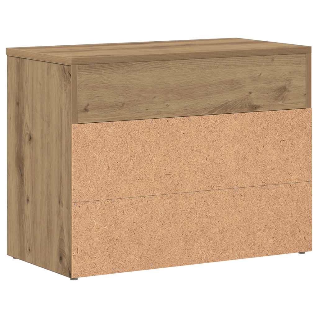 Banc à chaussures chêne artisanal 60x30x45 cm bois d'ingénierie - XIOS