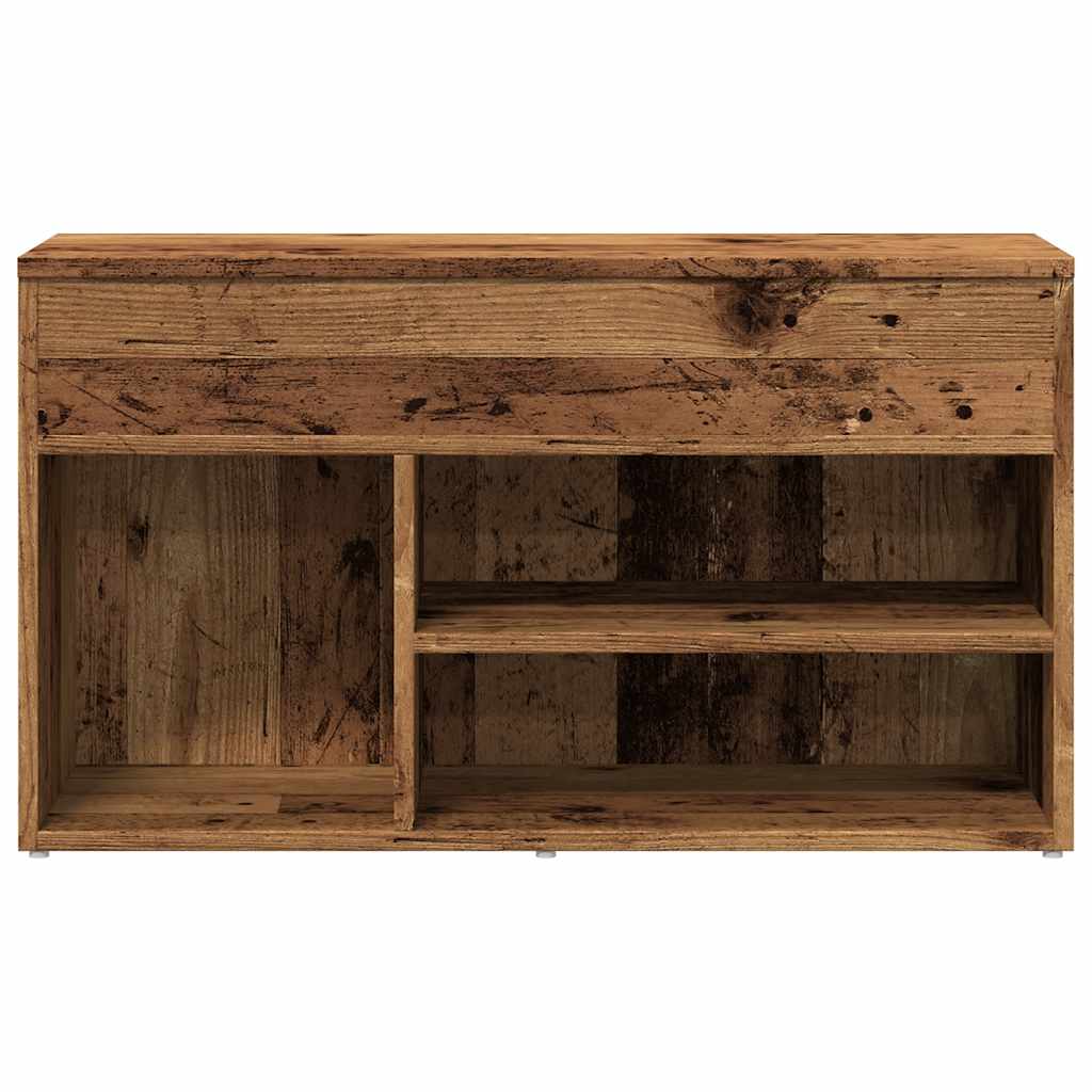 Banc à chaussures vieux bois 80x30x45 cm bois d'ingénierie - XIOS