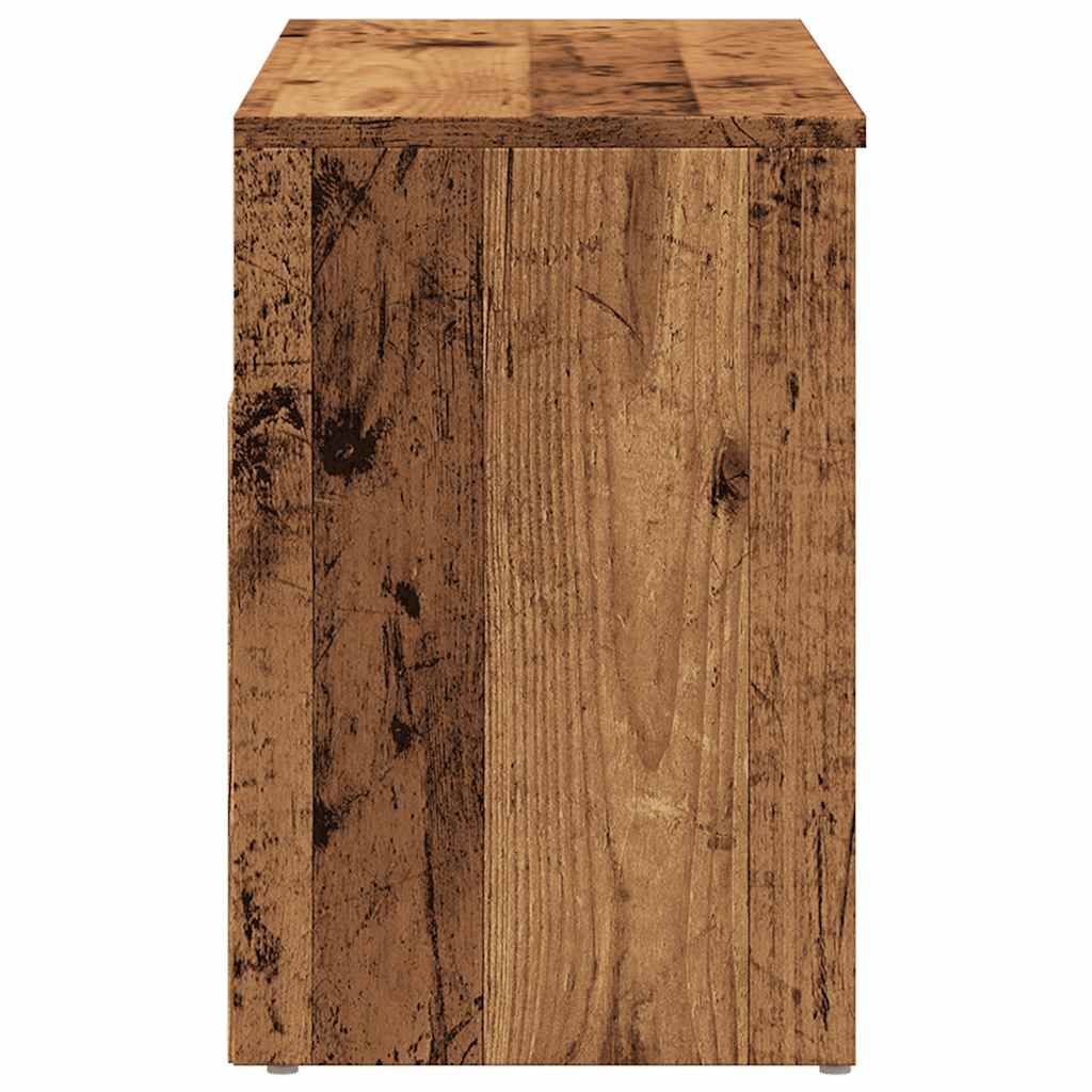 Banc à chaussures vieux bois 80x30x45 cm bois d'ingénierie - XIOS