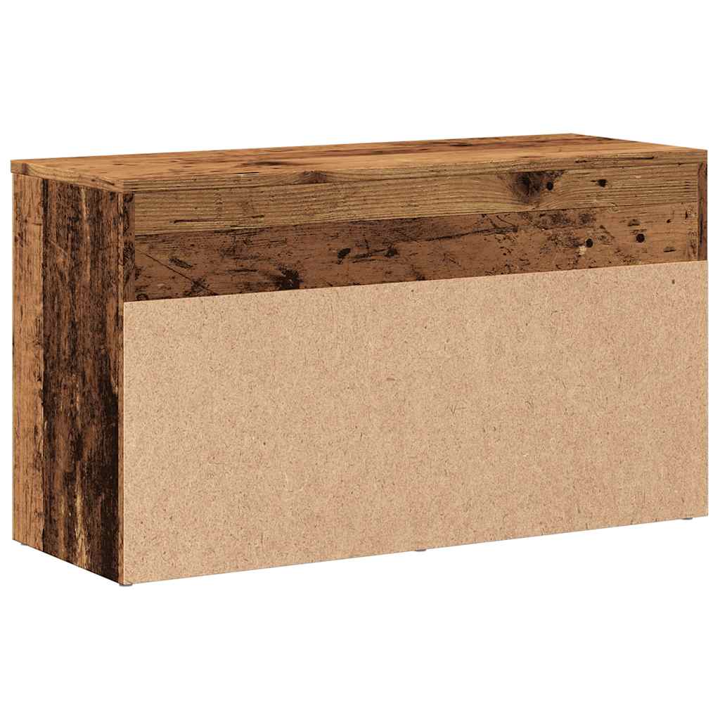 Banc à chaussures vieux bois 80x30x45 cm bois d'ingénierie - XIOS