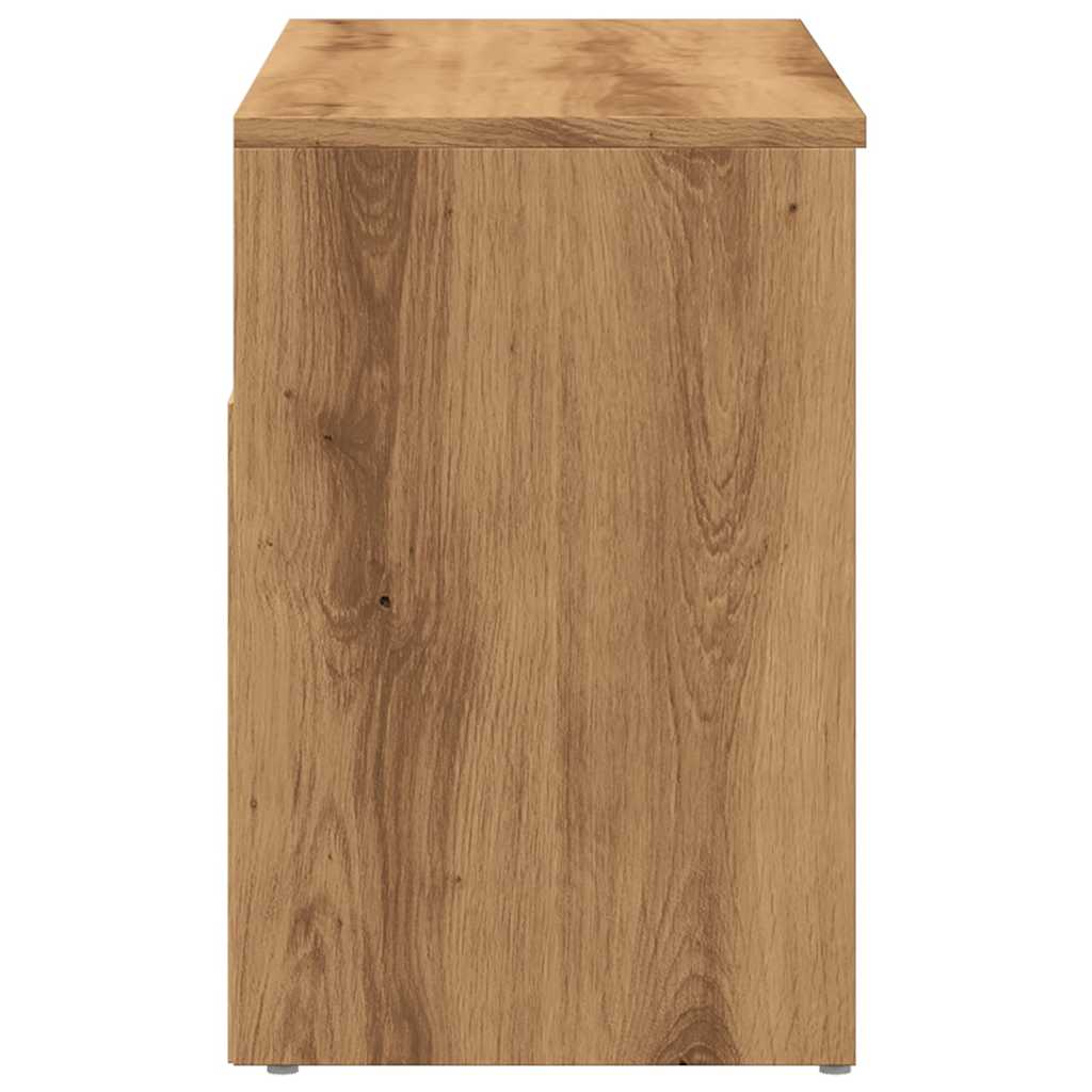 Banc à chaussures chêne artisanal 80x30x45 cm bois d'ingénierie - XIOS