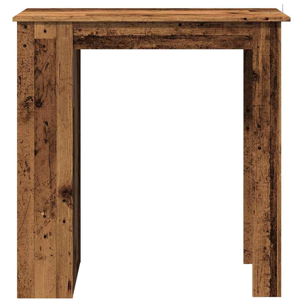 Table de bar et étagère de rangement vieux bois 102x50x103,5 cm - XIOS