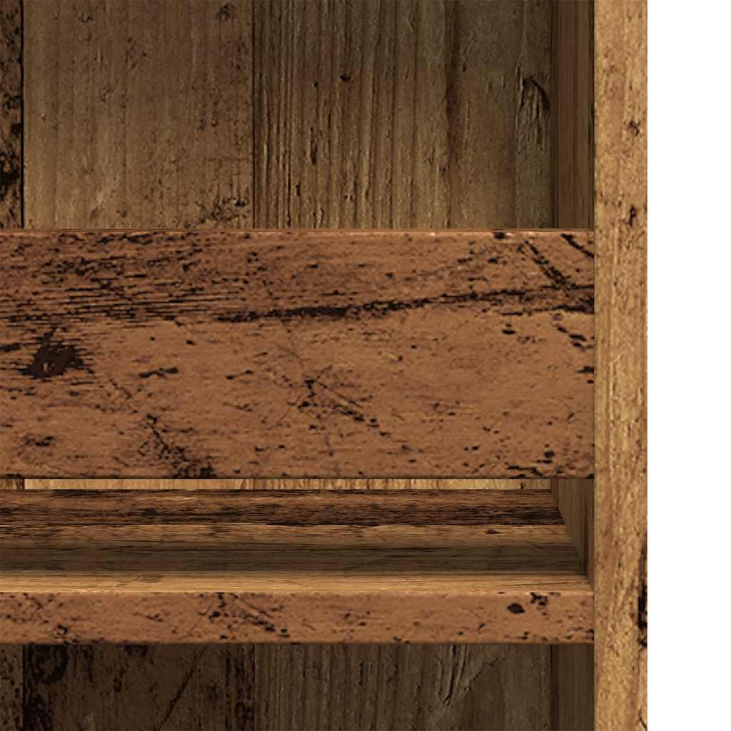Table de bar et étagère de rangement vieux bois 102x50x103,5 cm - XIOS
