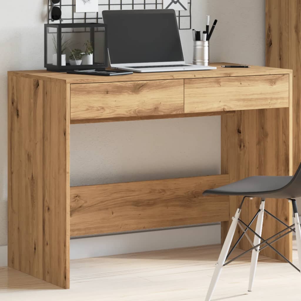 Bureau chêne artisanal 101x50x76,5 cm bois d'ingénierie Bureaux vidaXL