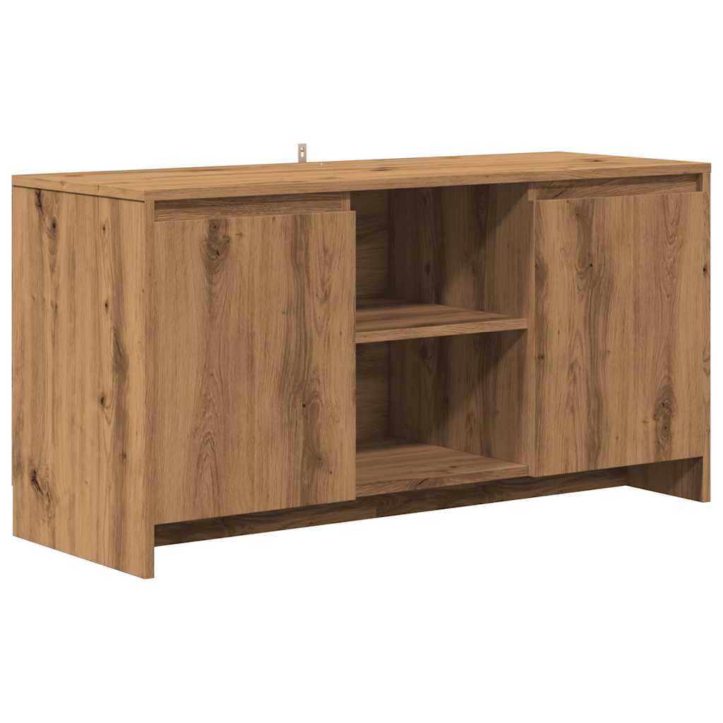 Meuble TV chêne artisanal 102x37,5x52,5 cm bois d'ingénierie - XIOS