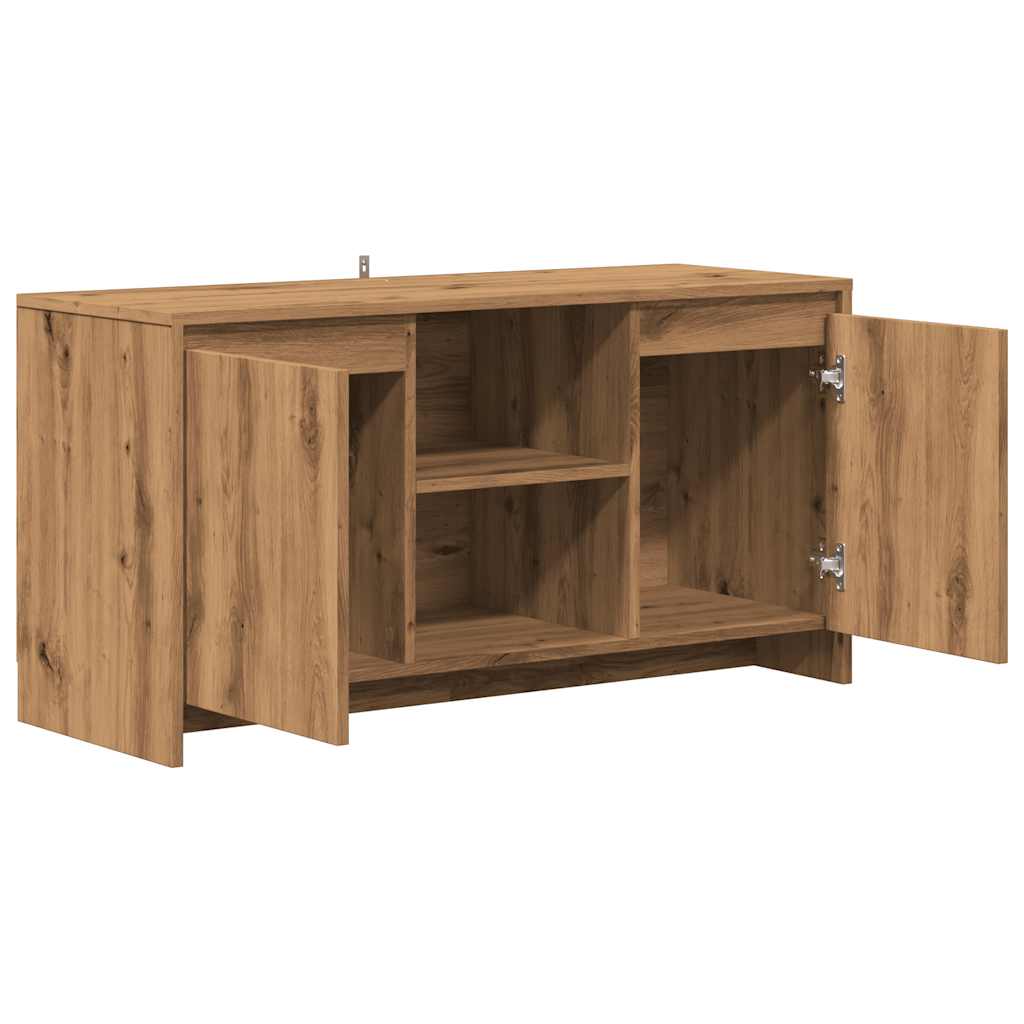 Meuble TV chêne artisanal 102x37,5x52,5 cm bois d'ingénierie - XIOS