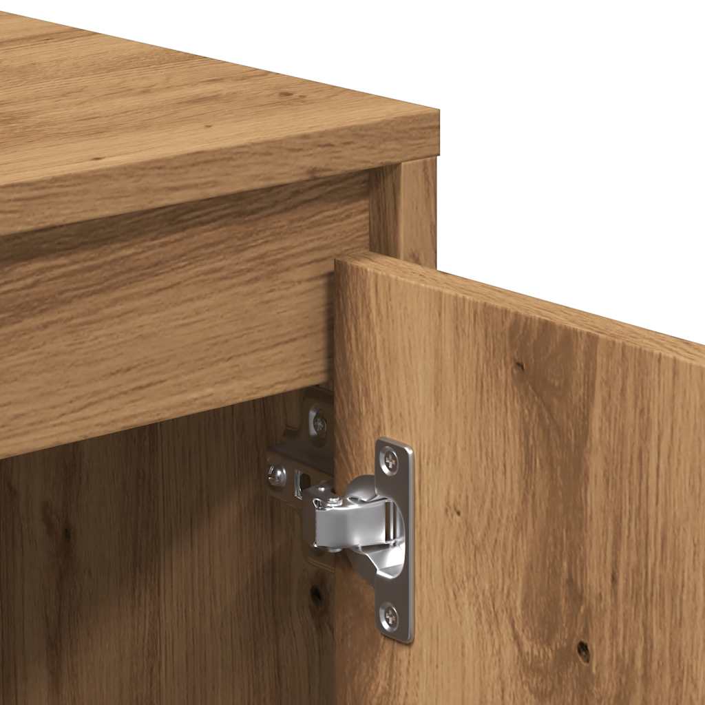 Meuble TV chêne artisanal 102x37,5x52,5 cm bois d'ingénierie - XIOS