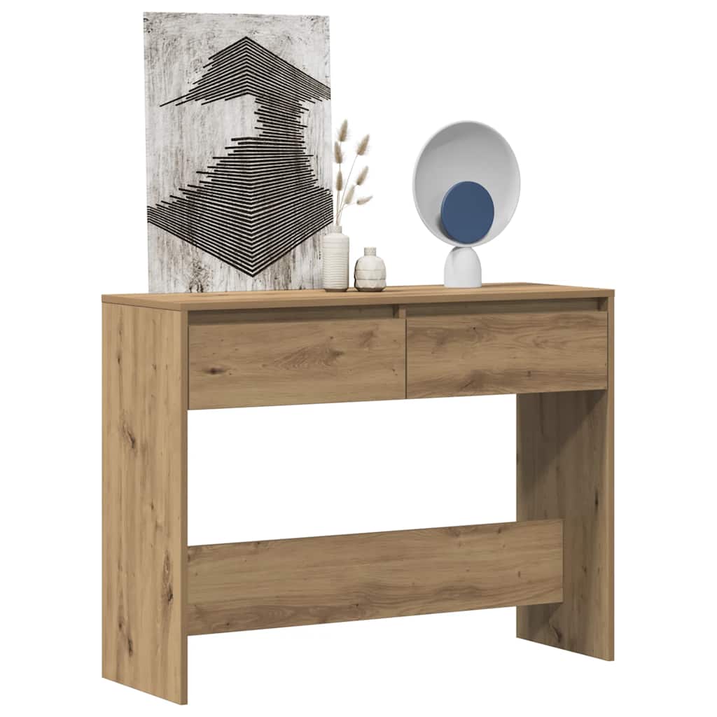 Table console chêne artisanal 100x35x76,5 cm bois d'ingénierie - XIOS