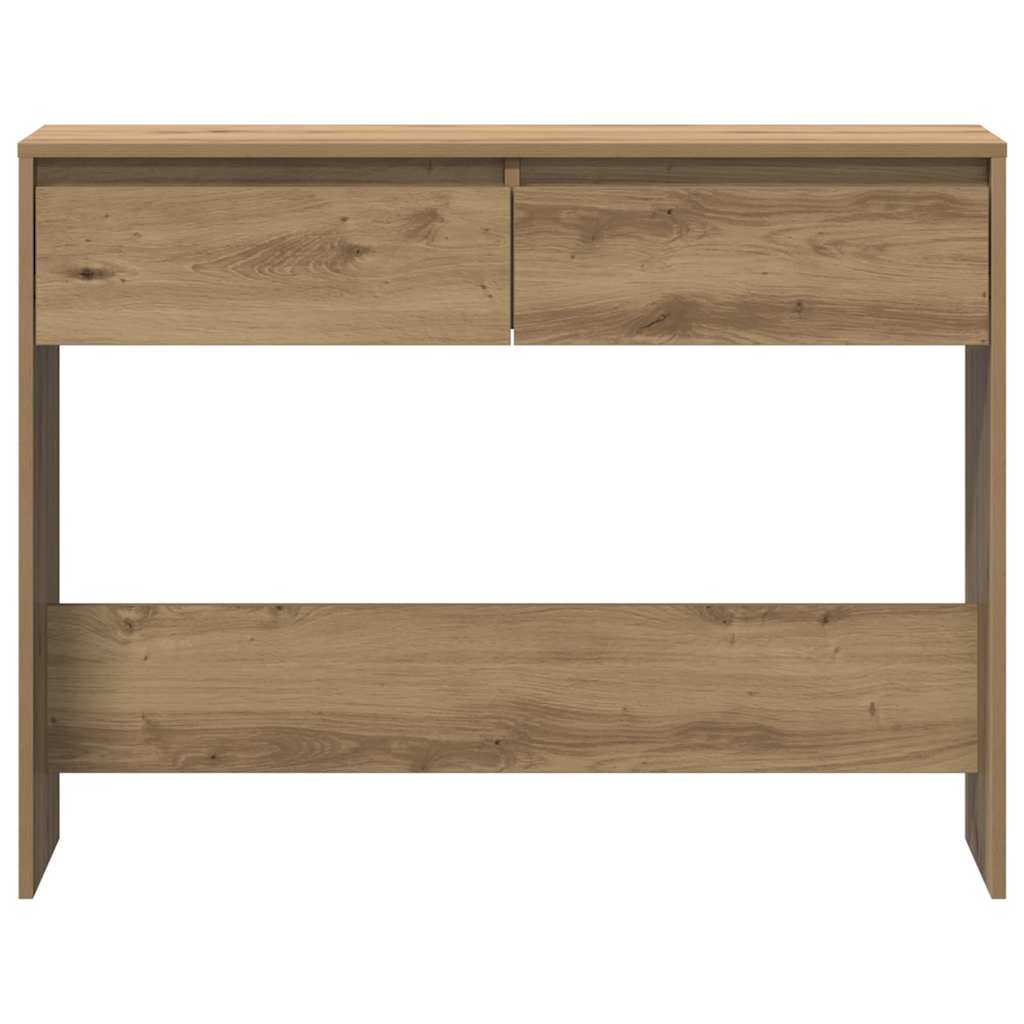 Table console chêne artisanal 100x35x76,5 cm bois d'ingénierie - XIOS