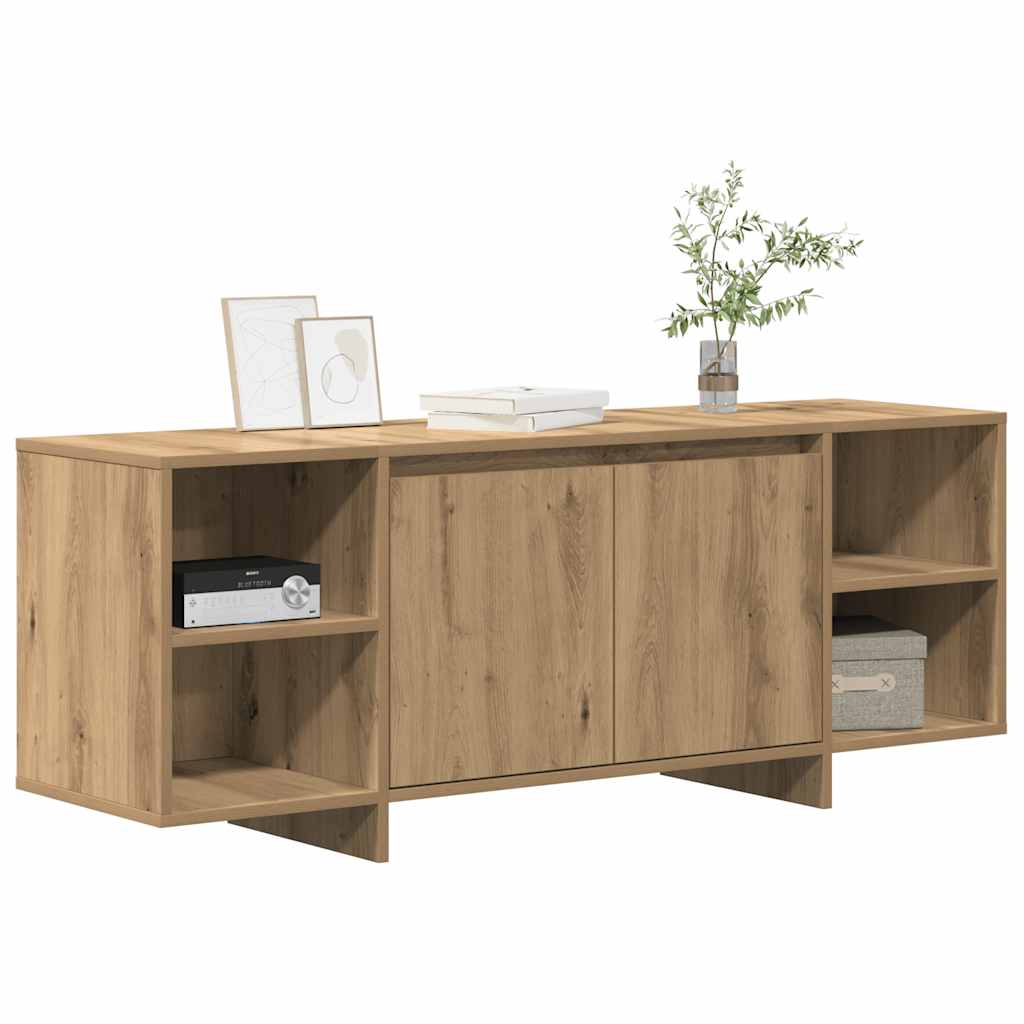 Meuble TV chêne artisanal 130x35x50 cm bois d'ingénierie - XIOS