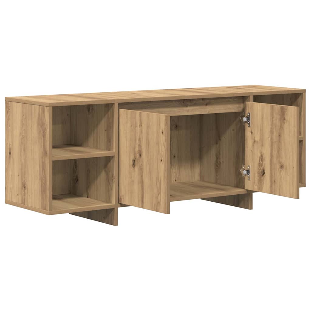 Meuble TV chêne artisanal 130x35x50 cm bois d'ingénierie - XIOS