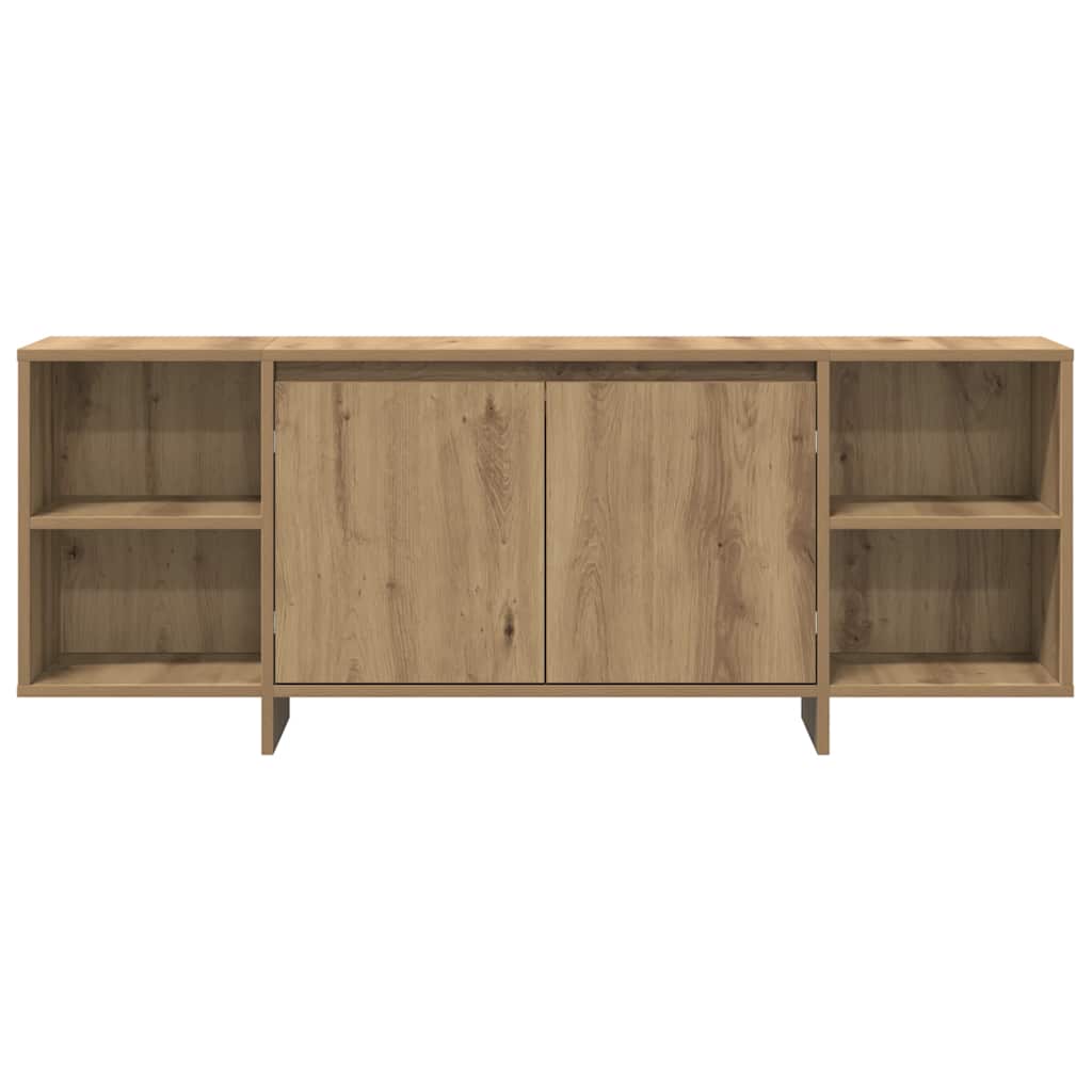 Meuble TV chêne artisanal 130x35x50 cm bois d'ingénierie - XIOS