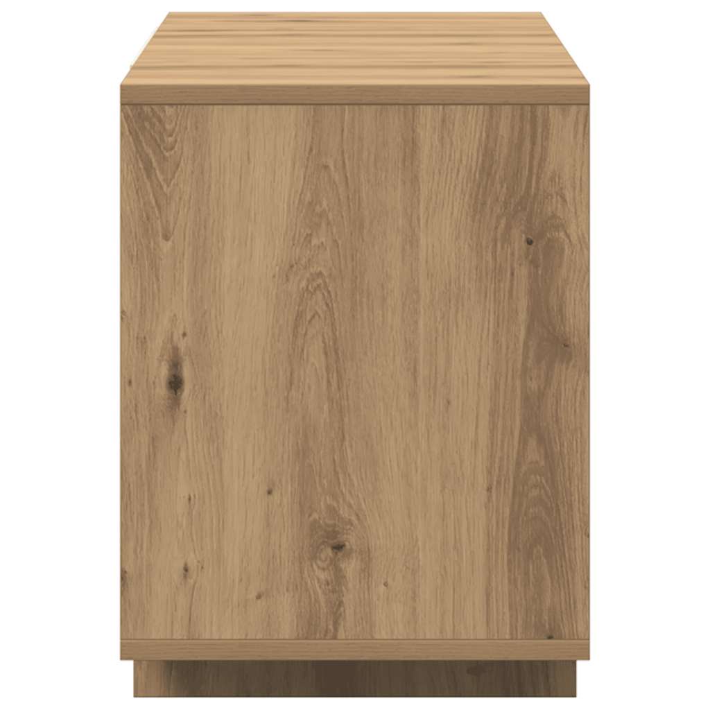 Meuble TV chêne artisanal 130x35x50 cm bois d'ingénierie - XIOS