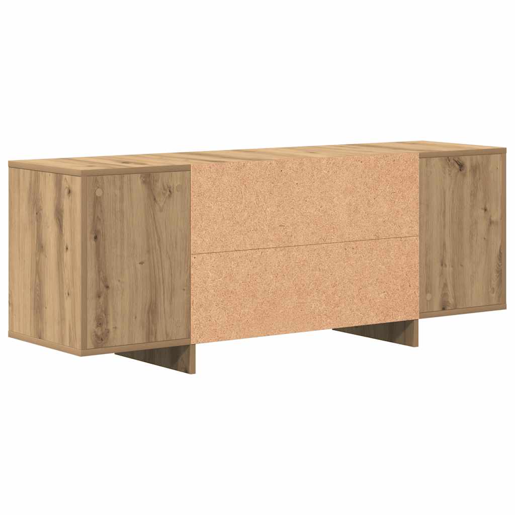 Meuble TV chêne artisanal 130x35x50 cm bois d'ingénierie - XIOS