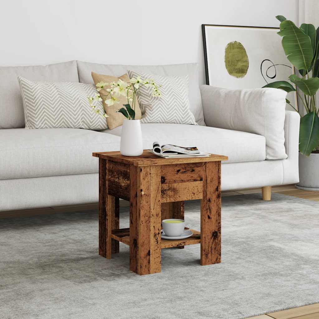 Table basse vieux bois 40x40x42 cm bois d'ingénierie - XIOS