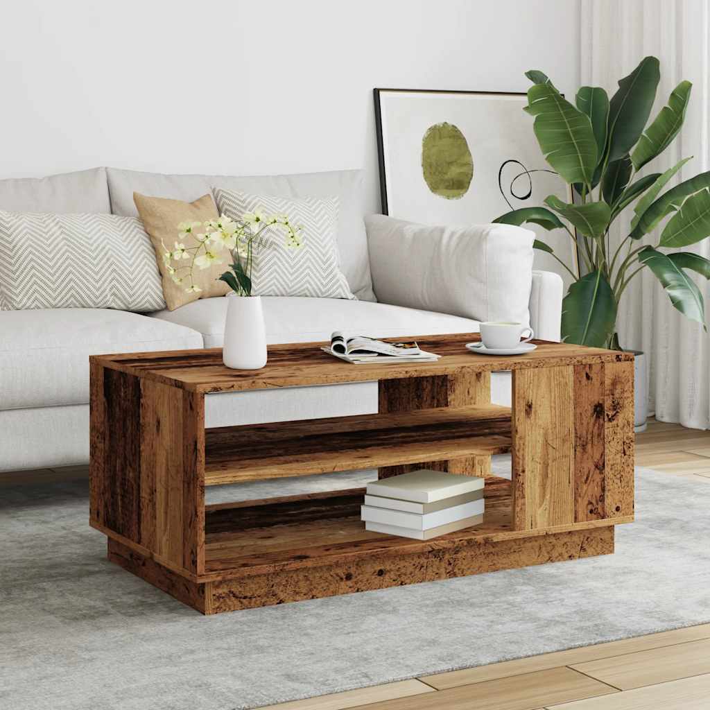 Table basse vieux bois 102x55x43 cm bois d'ingénierie - XIOS