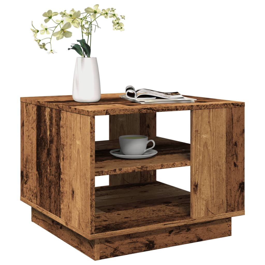 Table basse vieux bois 55x55x42 cm bois d'ingénierie - XIOS