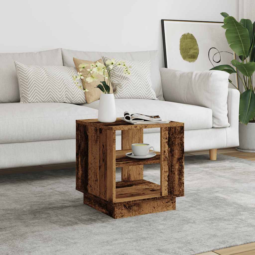 Table basse vieux bois 40x40x43 cm bois d'ingénierie - XIOS