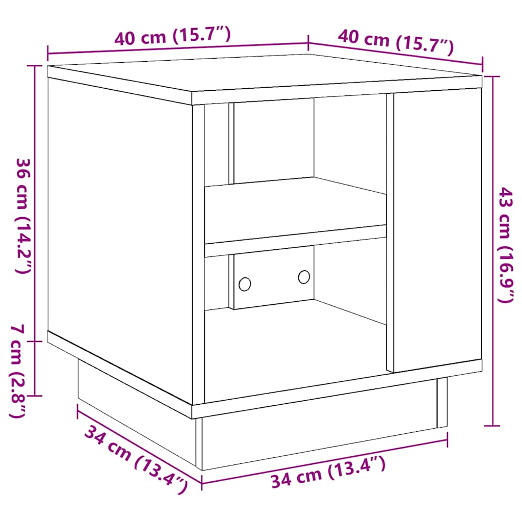 Table basse vieux bois 40x40x43 cm bois d'ingénierie - XIOS