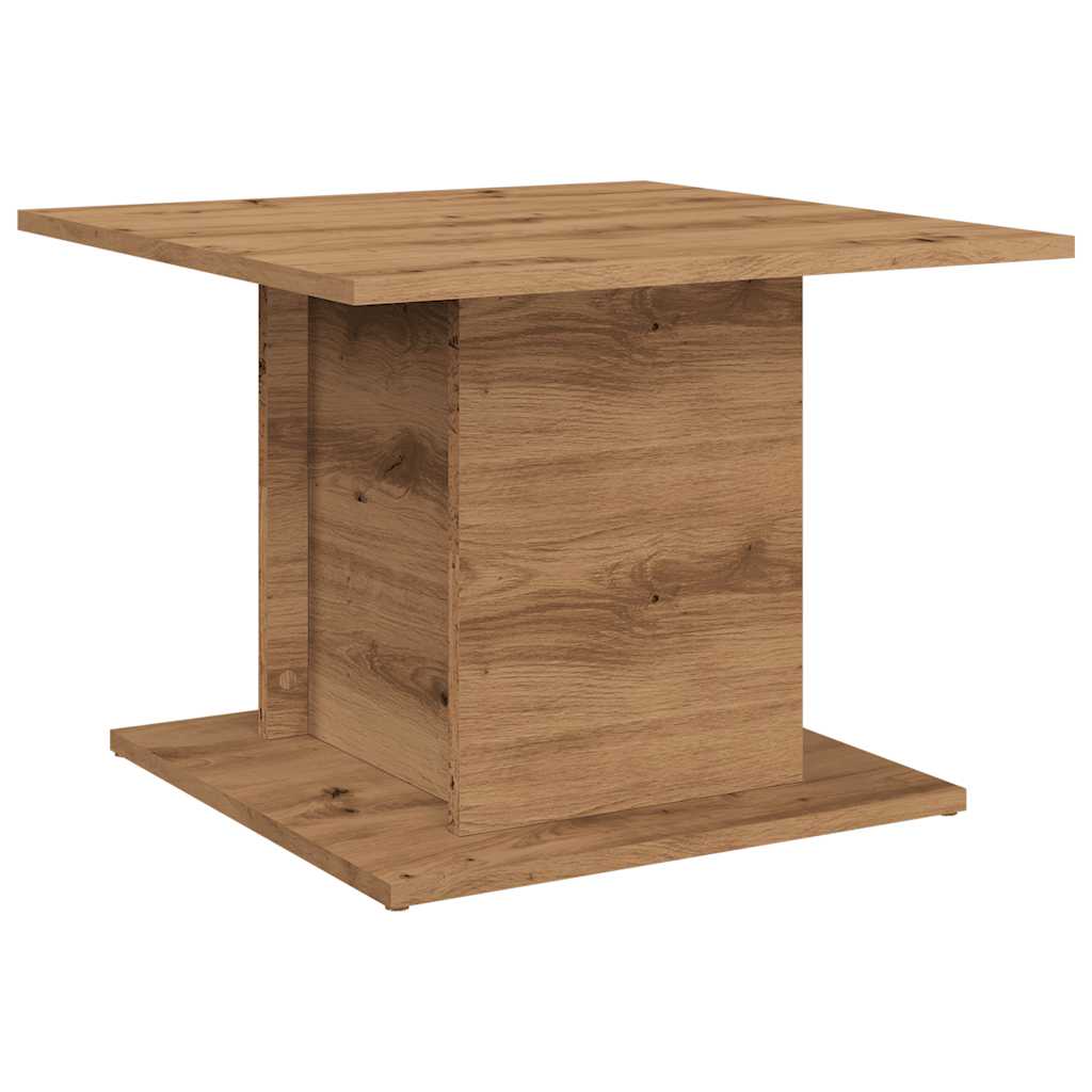 Table basse chêne artisanal 55,5x55,5x40 cm bois d'ingénierie - XIOS