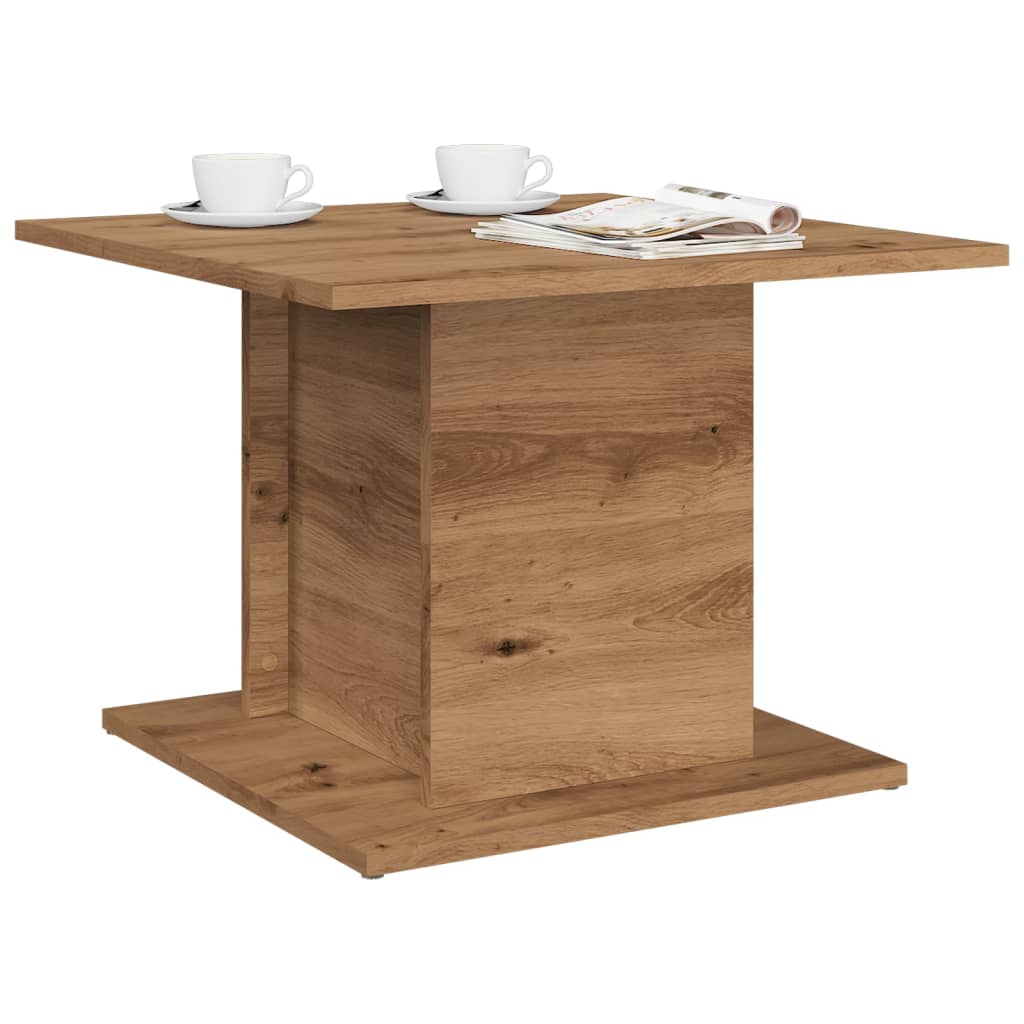 Table basse chêne artisanal 55,5x55,5x40 cm bois d'ingénierie - XIOS