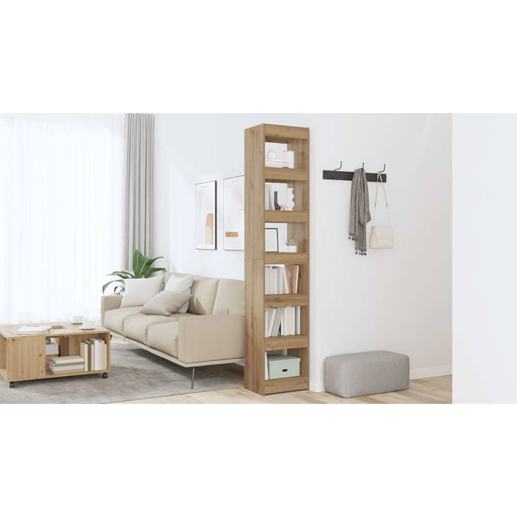 Bibliothèque/Séparateur de pièce chêne artisanal 40x30x198 cm - XIOS