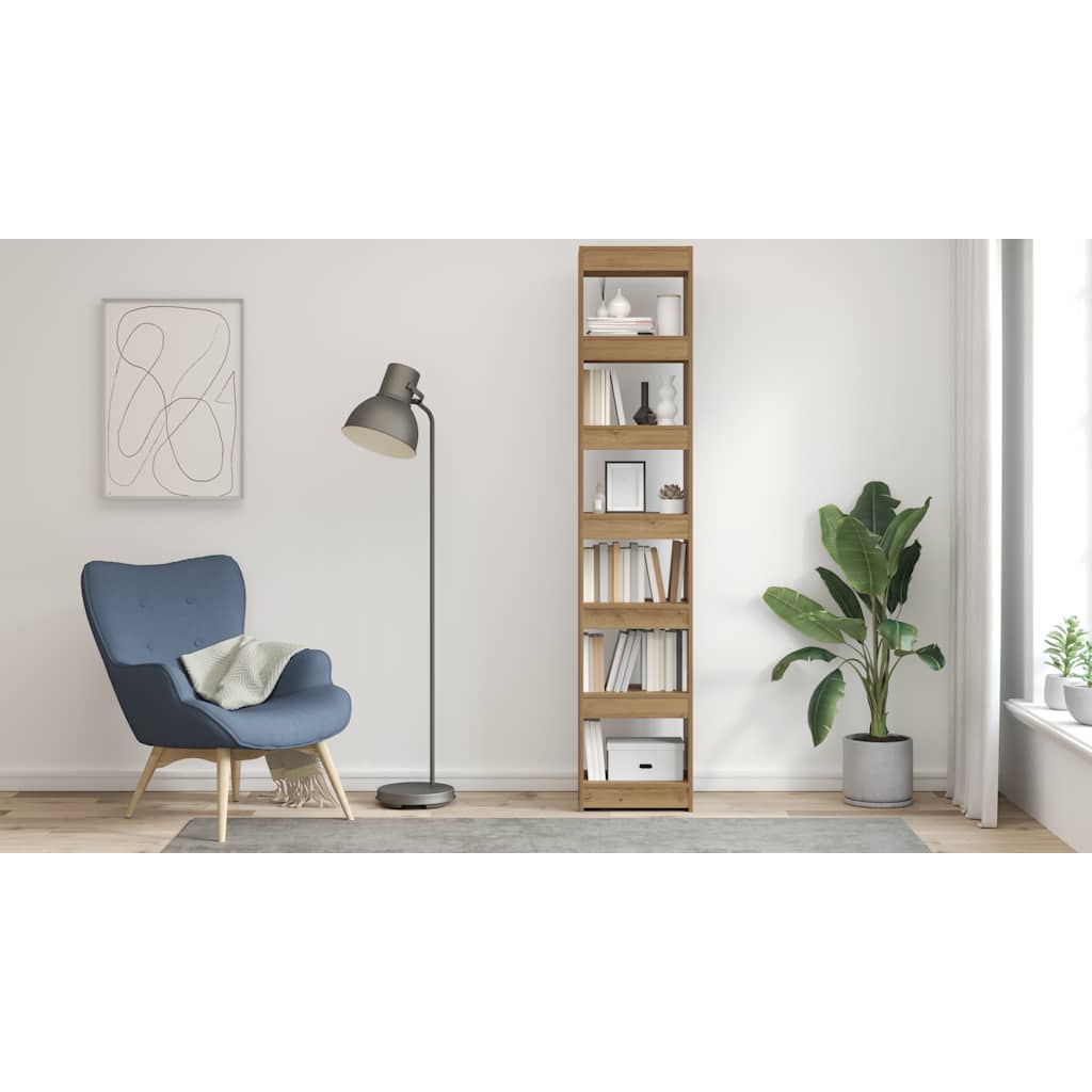 Bibliothèque/Séparateur de pièce chêne artisanal 40x30x198 cm - XIOS