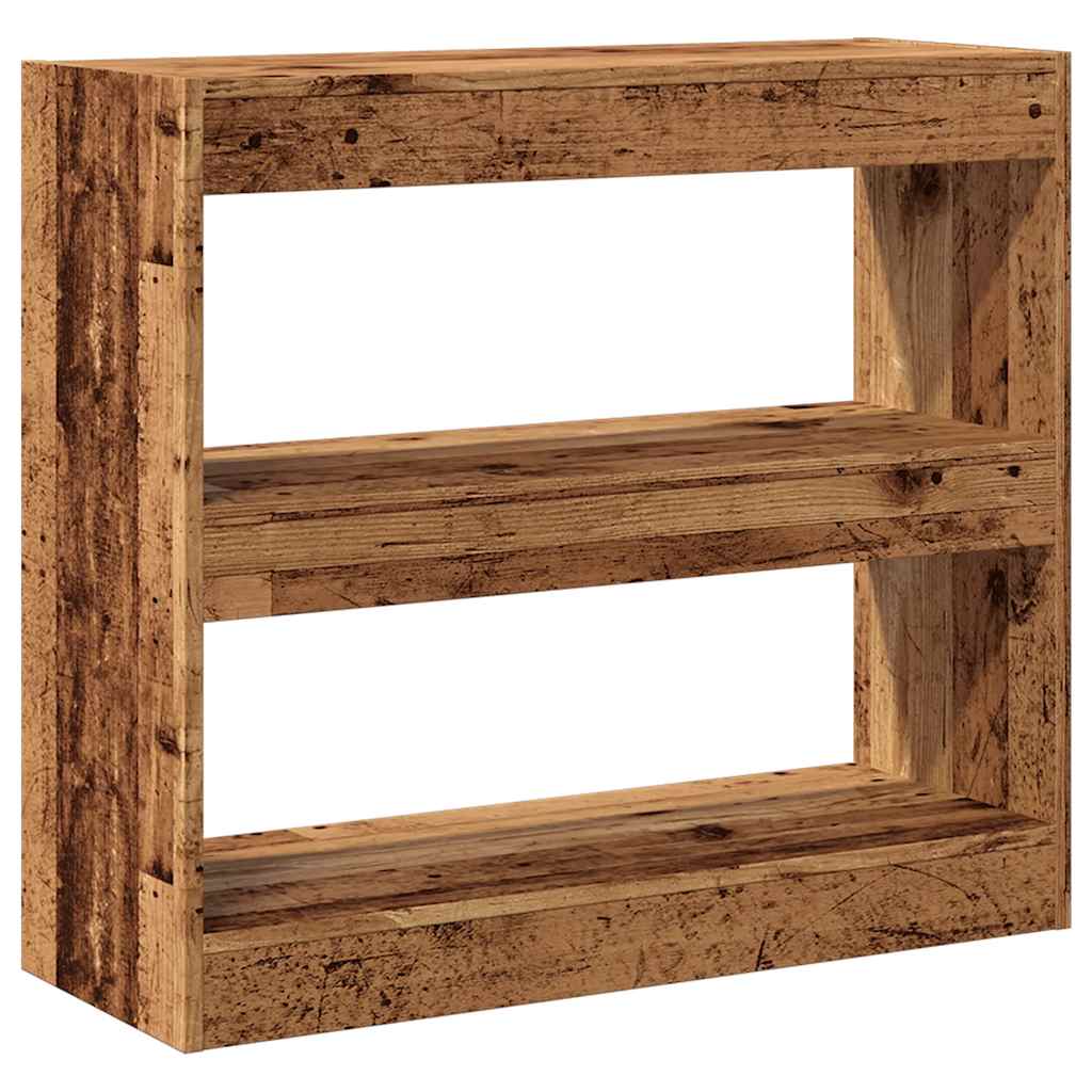 Bibliothèque/Séparateur de pièce vieux bois 80x30x72 cm - XIOS