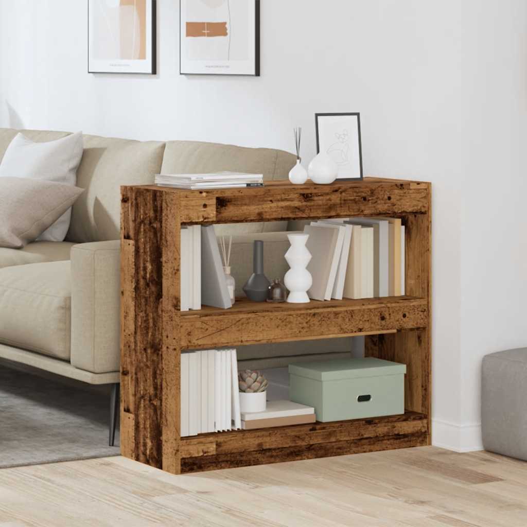 Bibliothèque/Séparateur de pièce vieux bois 80x30x72 cm - XIOS