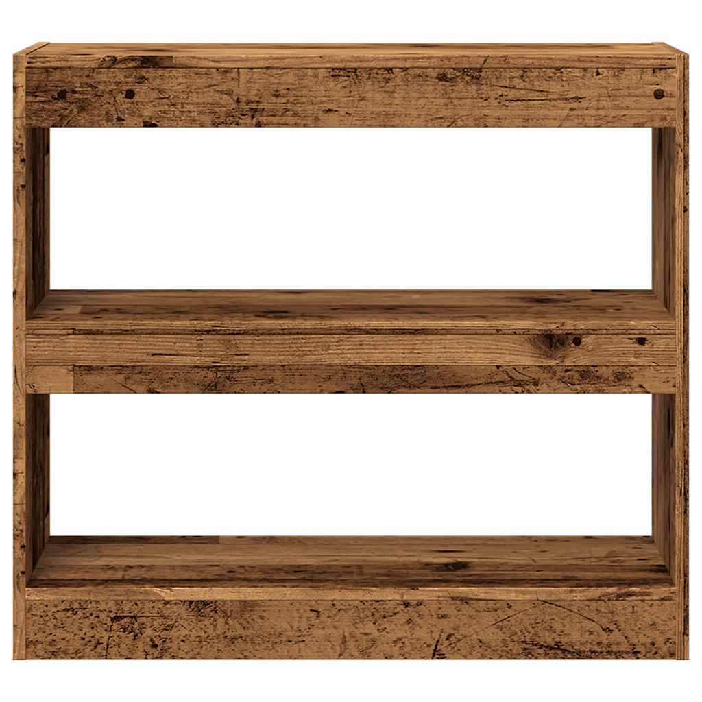 Bibliothèque/Séparateur de pièce vieux bois 80x30x72 cm - XIOS