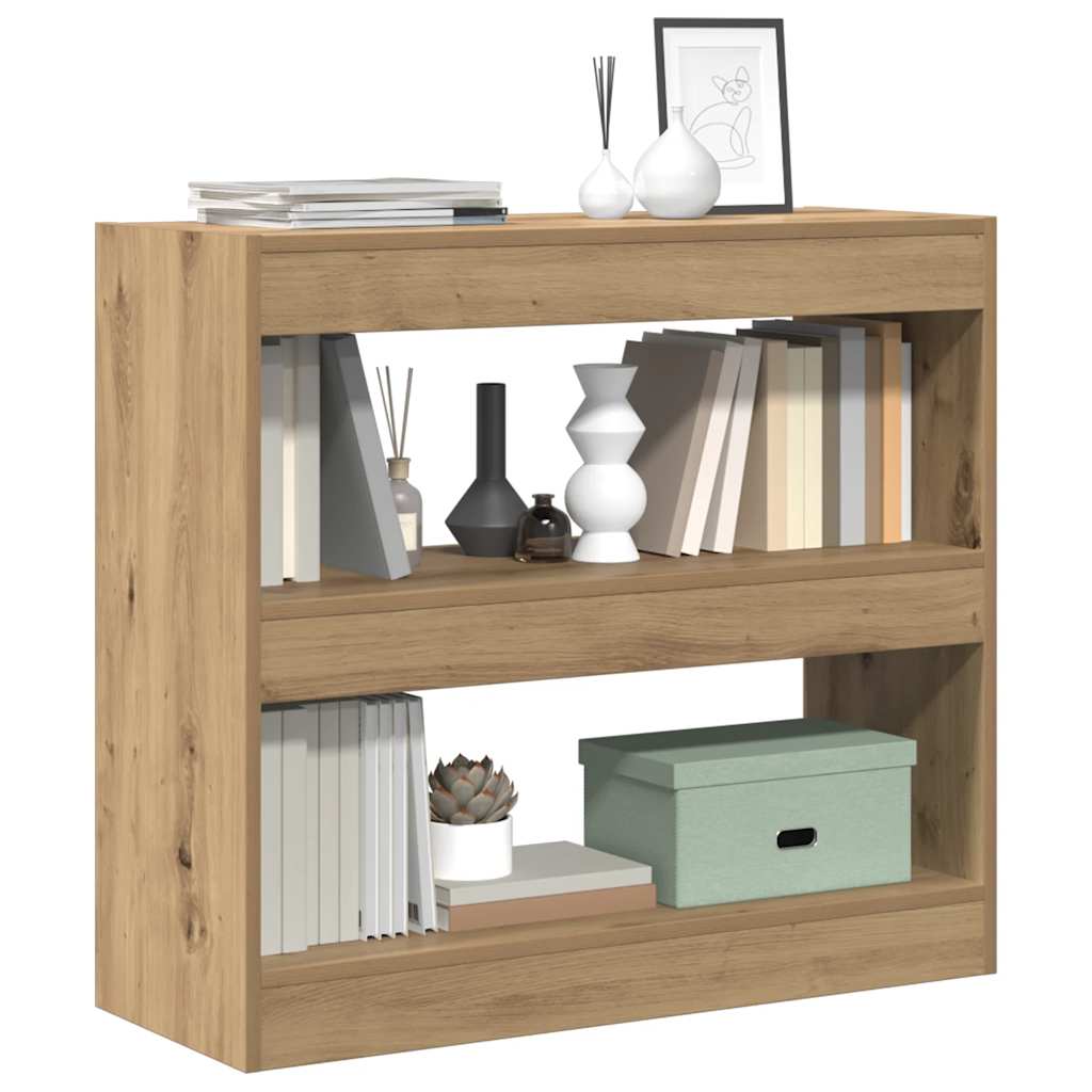 Bibliothèque/Séparateur de pièce chêne artisanal 80x30x72 cm - XIOS