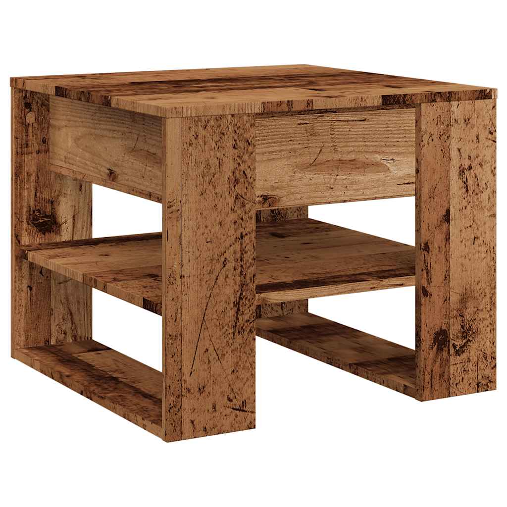 Table basse vieux bois 55,5x55x45 cm bois d'ingénierie - XIOS