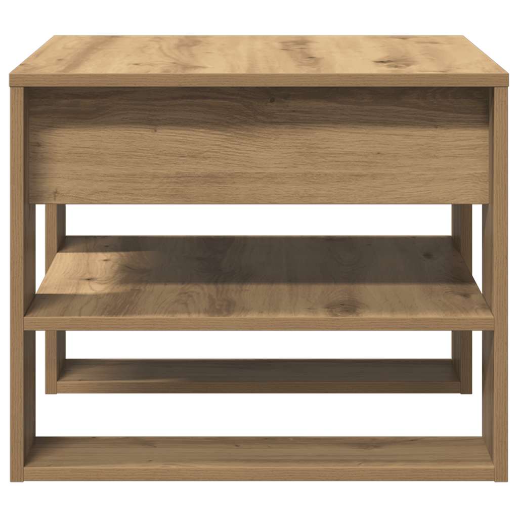 Table basse chêne artisanal 55,5x55x45 cm bois d'ingénierie - XIOS