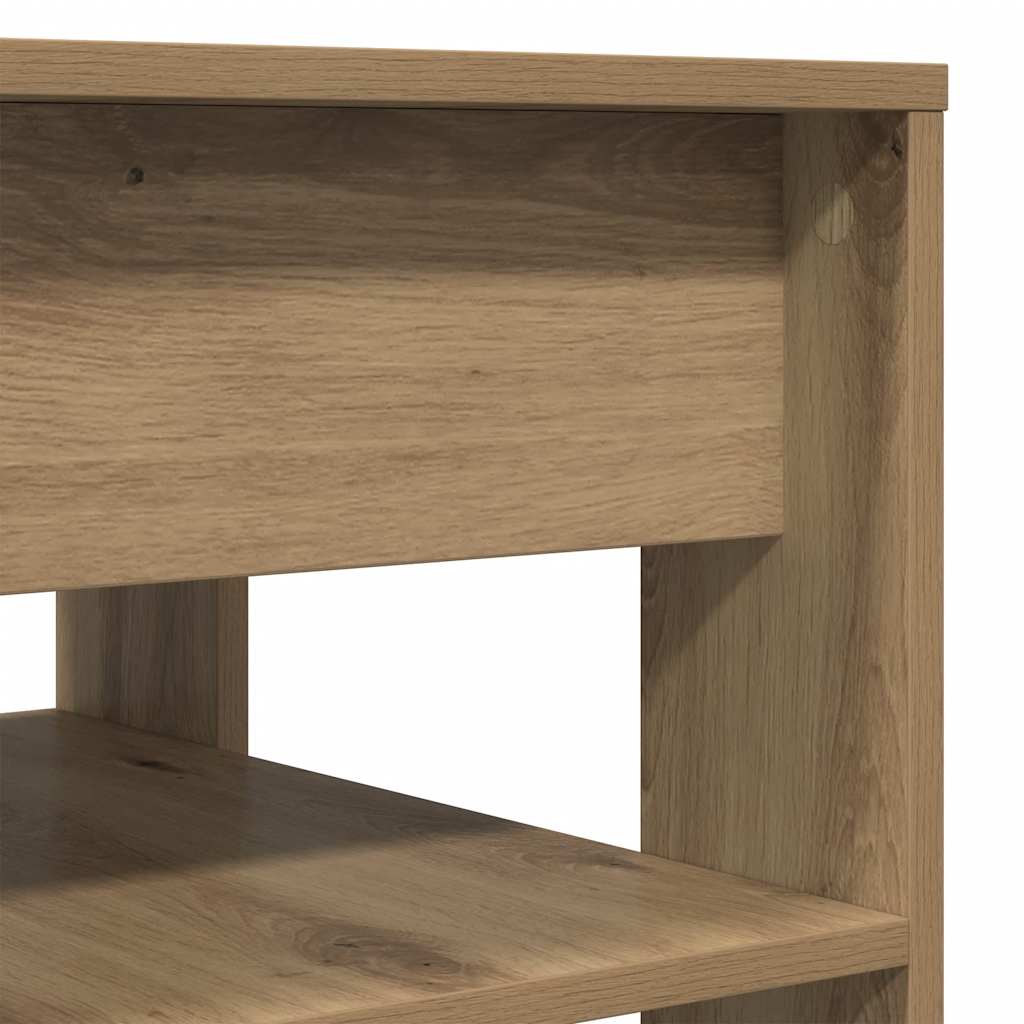 Table basse chêne artisanal 55,5x55x45 cm bois d'ingénierie - XIOS