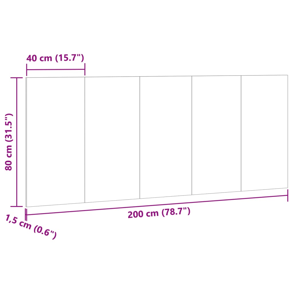 Tête de lit vieux bois 200x1,5x80 cm bois d'ingénierie - XIOS