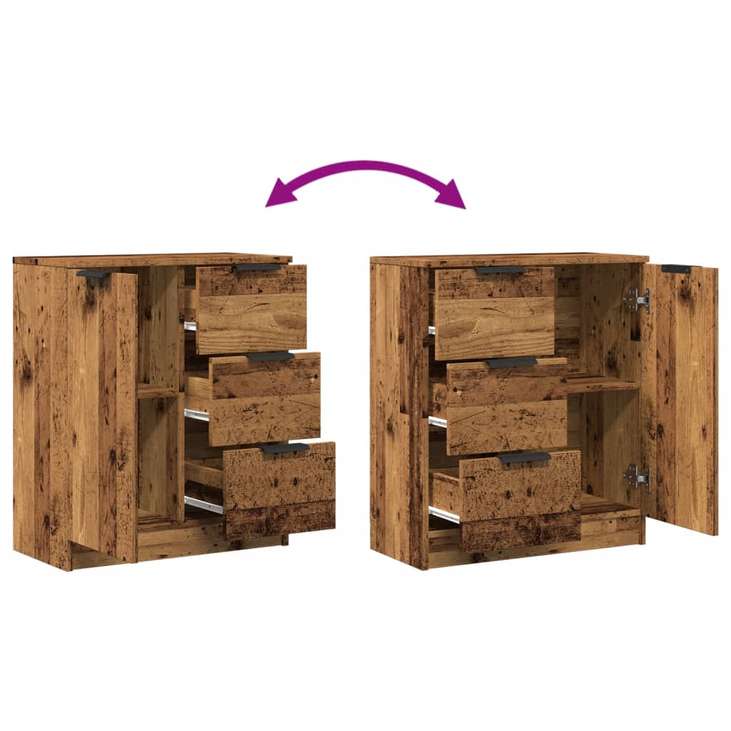 Buffet vieux bois 60x30x70 cm bois d'ingénierie - XIOS