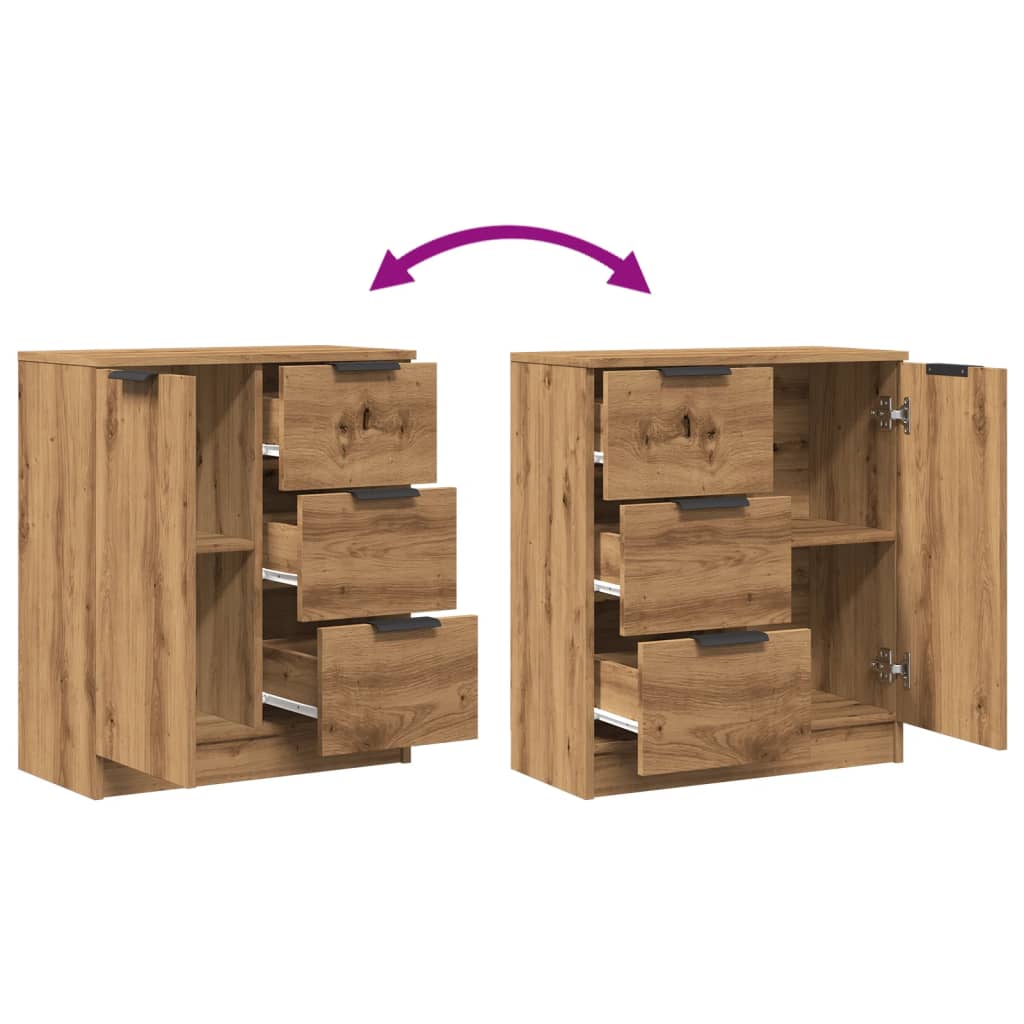 Buffet chêne artisanal 60x30x70 cm bois d'ingénierie - XIOS