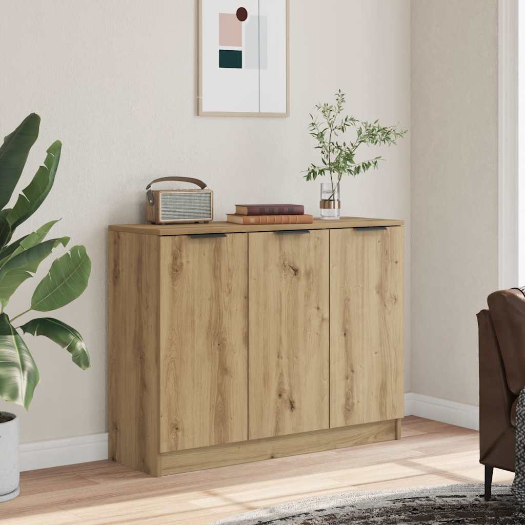 Buffet chêne artisanal 90,5x30x70 cm bois d'ingénierie - XIOS