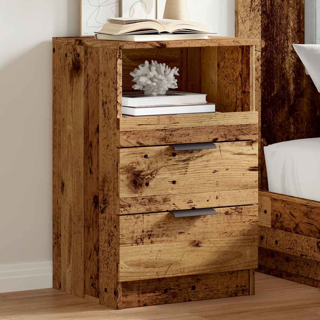 Table de chevet vieux bois 40x36x65 cm bois d'ingénierie - XIOS