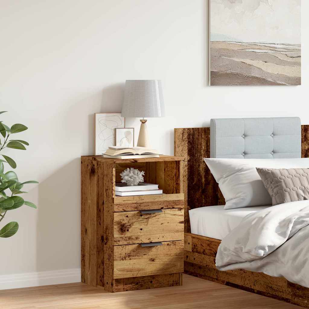 Table de chevet vieux bois 40x36x65 cm bois d'ingénierie - XIOS