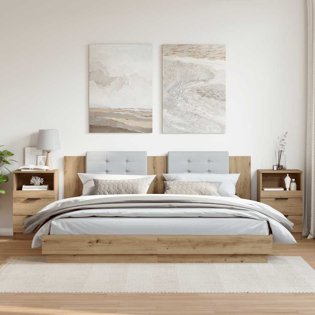 Tables de chevet 2 pcs chêne artisanal bois d'ingénierie - XIOS