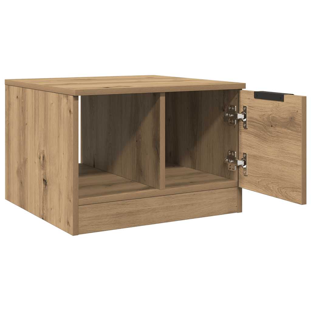 Table basse chêne artisanal 50x50x36 cm bois d'ingénierie - XIOS