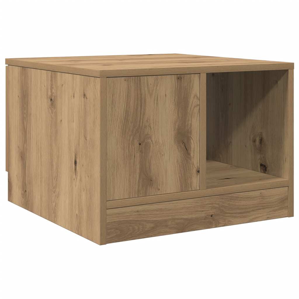 Table basse chêne artisanal 50x50x36 cm bois d'ingénierie - XIOS