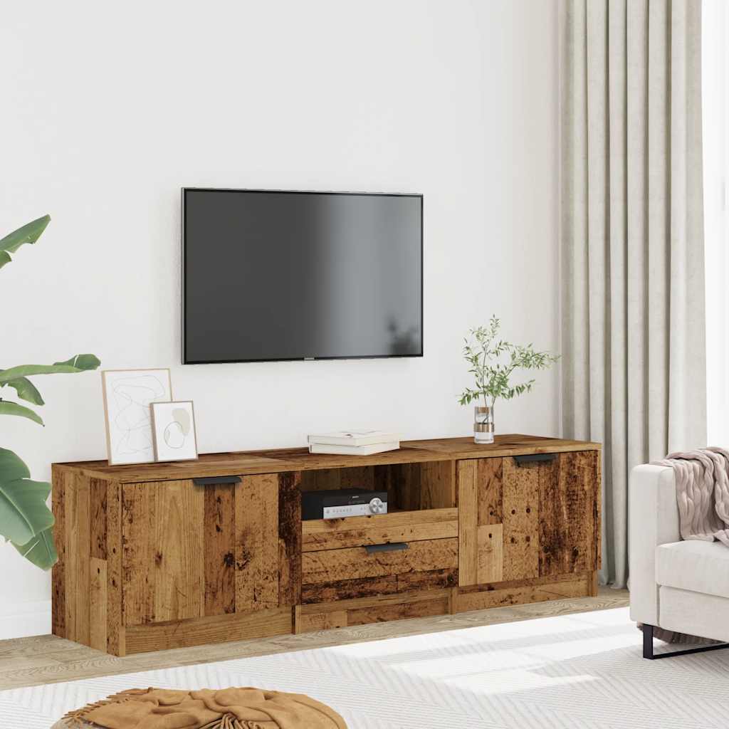 Meuble TV vieux bois 140x35x40 cm bois d'ingénierie - XIOS