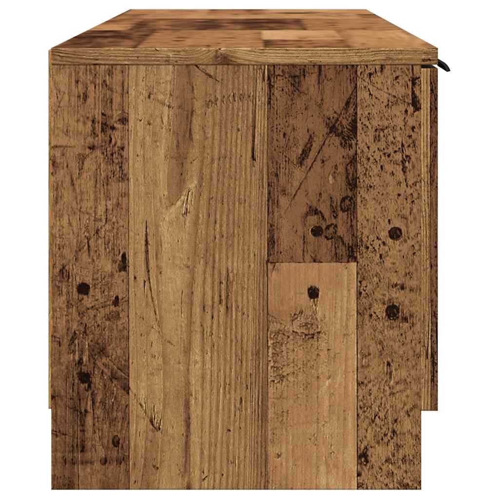 Meuble TV vieux bois 140x35x40 cm bois d'ingénierie - XIOS