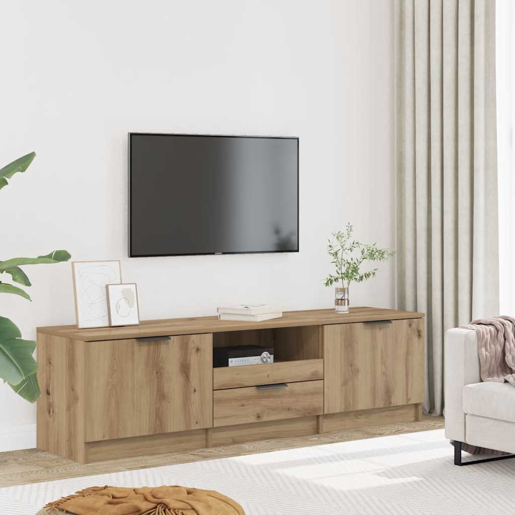 Meuble TV Chêne Artisan 140x35x40 cm Bois d'ingénierie - XIOS