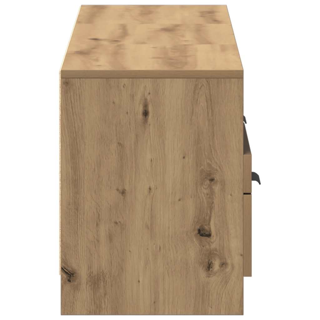 Meuble TV chêne artisanal 150x33,5x45 cm bois d'ingénierie - XIOS