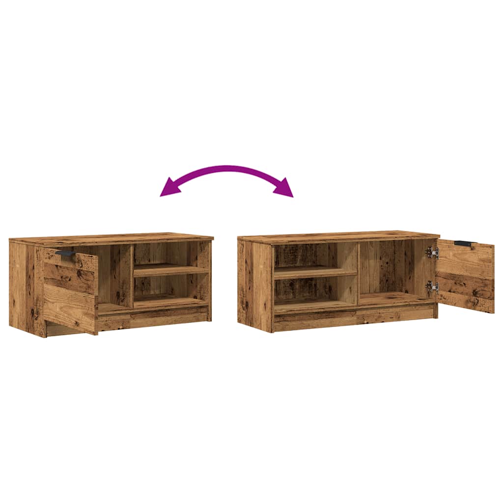 Meuble TV vieux bois 80x35x36,5 cm bois d'ingénierie - XIOS